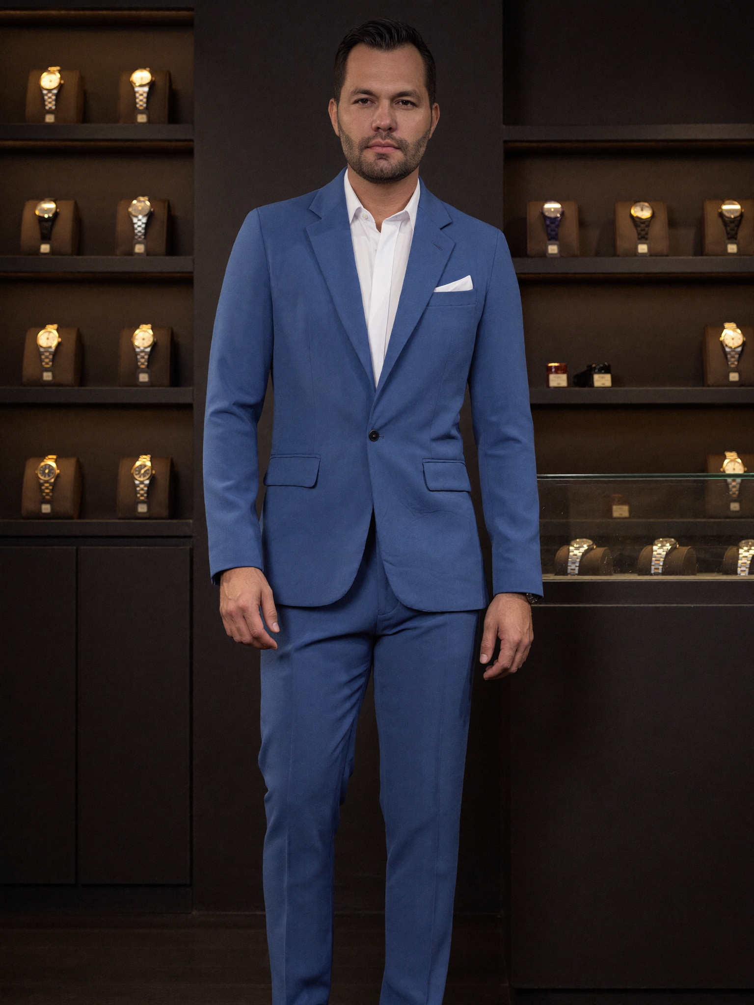 Traje Lino Liviano Azul Cobalto