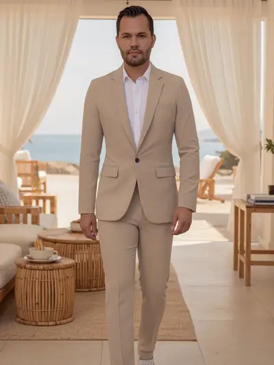 Traje Lino Liviano Beige