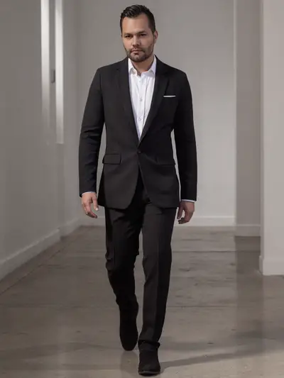 Traje Lino Liviano Negro