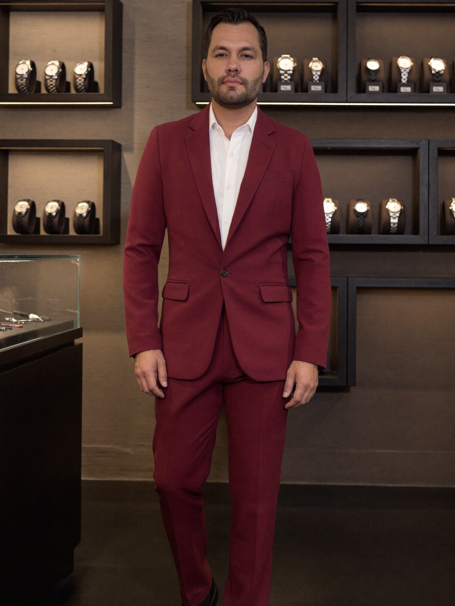 Traje Lino Liviano Vinotinto