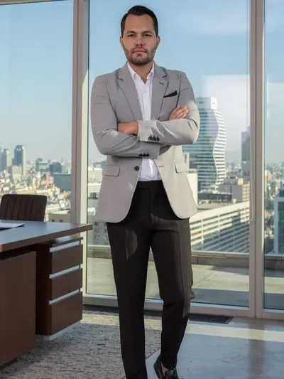 Traje Combinado Gris Claro + Negro