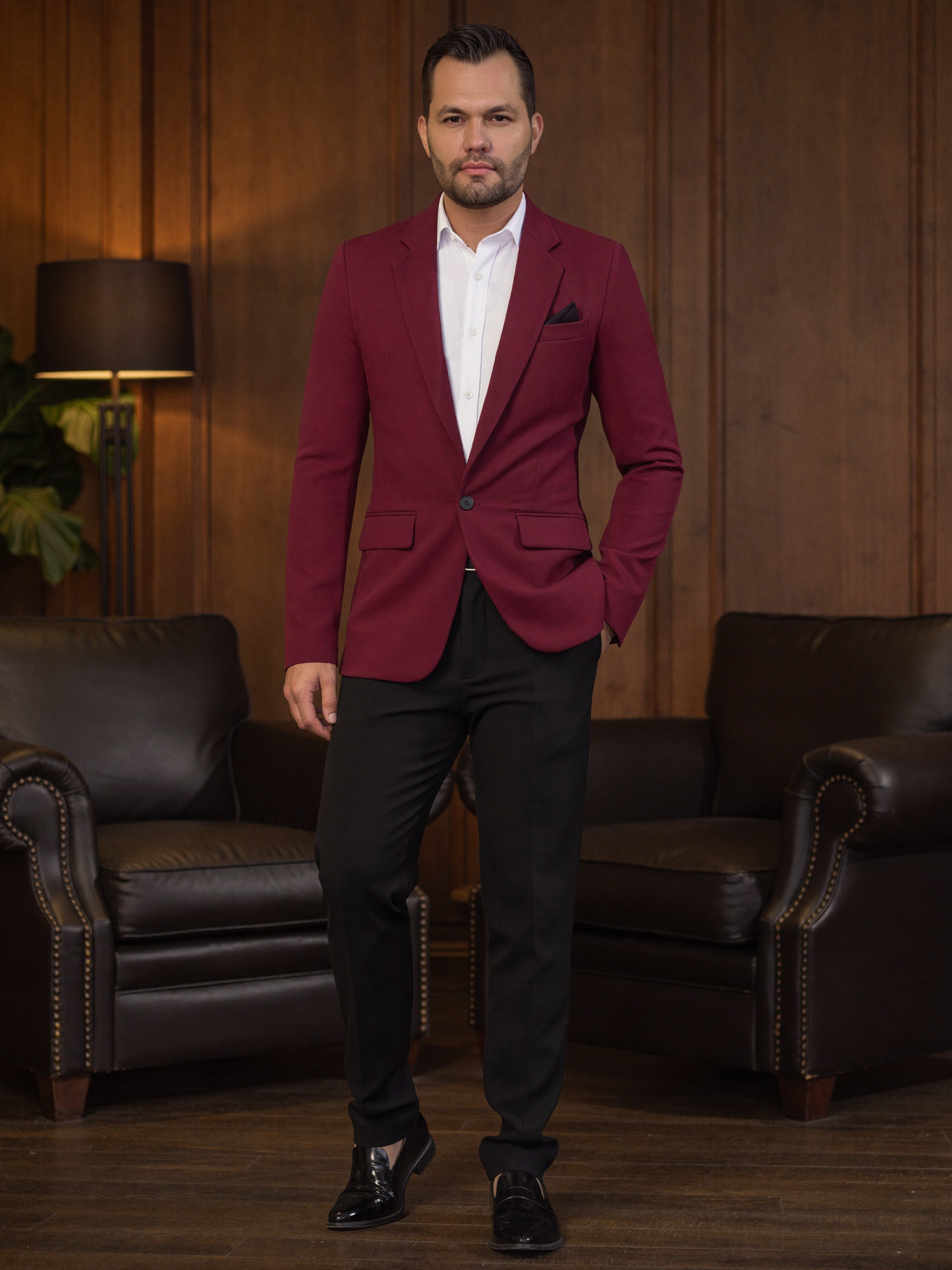 Traje Combinado Vinotinto + Negro