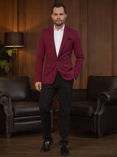 Traje Combinado Vinotinto + Negro